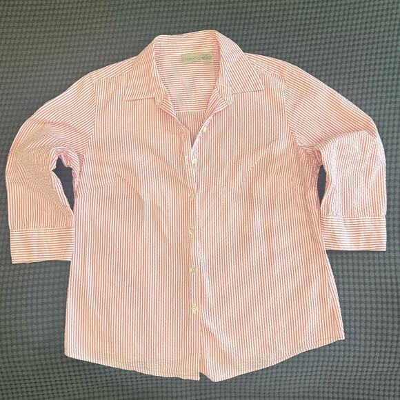L.L. Bean‎ Button Up | Womens 3/4 Sleeve Striped Blouse | Size M - Picture 3 of 7